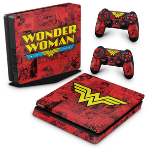 Skin Anti-Rage PS4 Slim - Mulher Maravilha Comics
