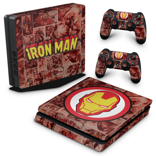 PS4 Slim Skin Anti-Rage - Homem de Ferro Comics