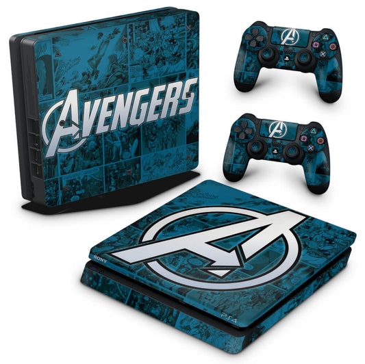 PS4 Slim Skin Anti-Rage - Avengers Vingadores Comics