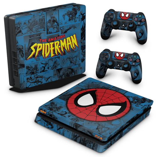PS4 Slim Skin Anti-Rage - Homem-Aranha Spider-Man Comics