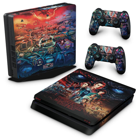 PS4 Slim Skin Anti-Rage - Stranger Things