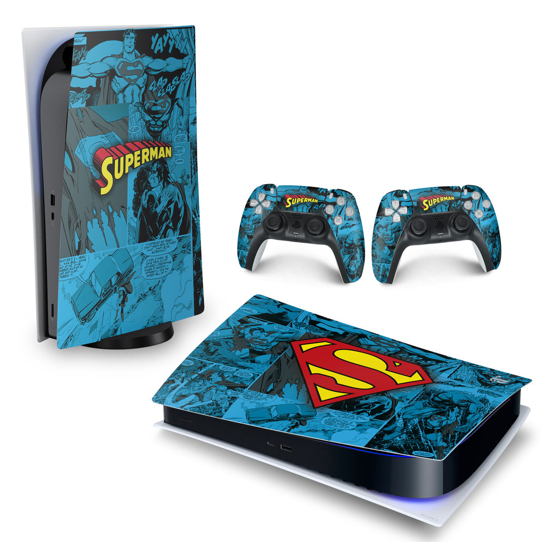 Skin Anti-Rage PS5 Fat Horizontal - Superman Comics - Pop Arte Skins - foto 4