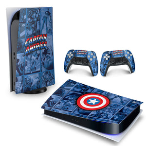 Skin Anti-Rage PS5 Fat Horizontal - Capitão América Comics - Pop Arte Skins - foto 4