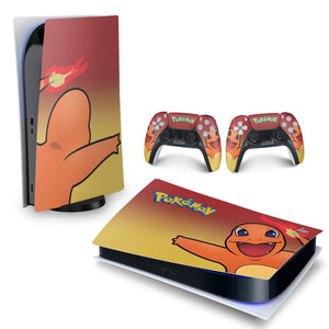 Skin Anti-Rage PS5 Fat Horizontal - Pokemon Charmander - Pop Arte Skins - foto 4