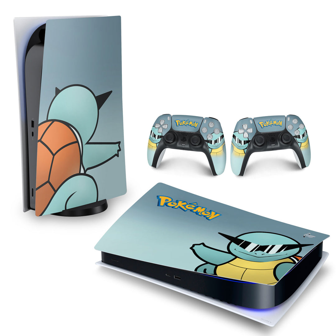Skin Anti-Rage PS5 Fat Horizontal - Pokemon Squirtle - Pop Arte Skins - foto 4