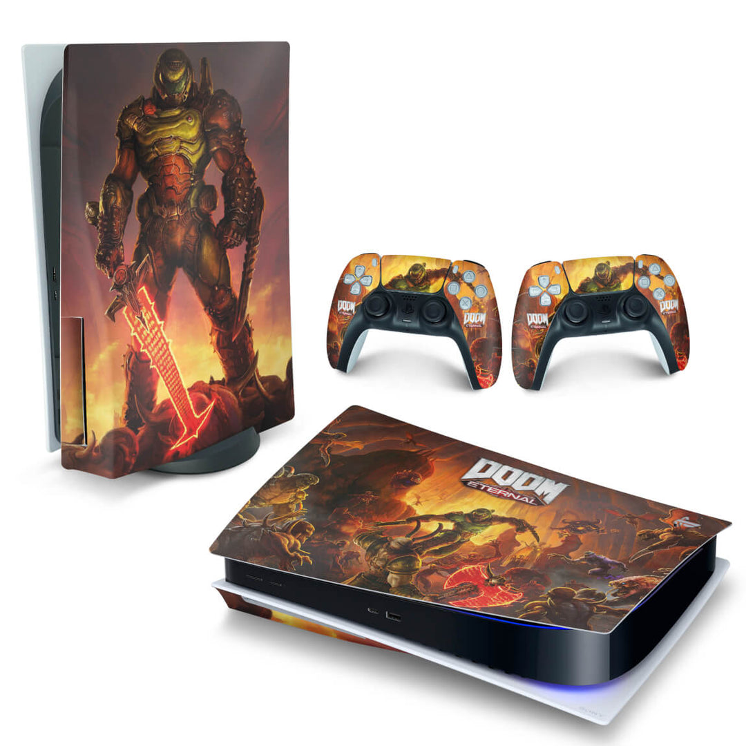 Skin Anti-Rage PS5 Fat Horizontal - Doom Eternal - Pop Arte Skins