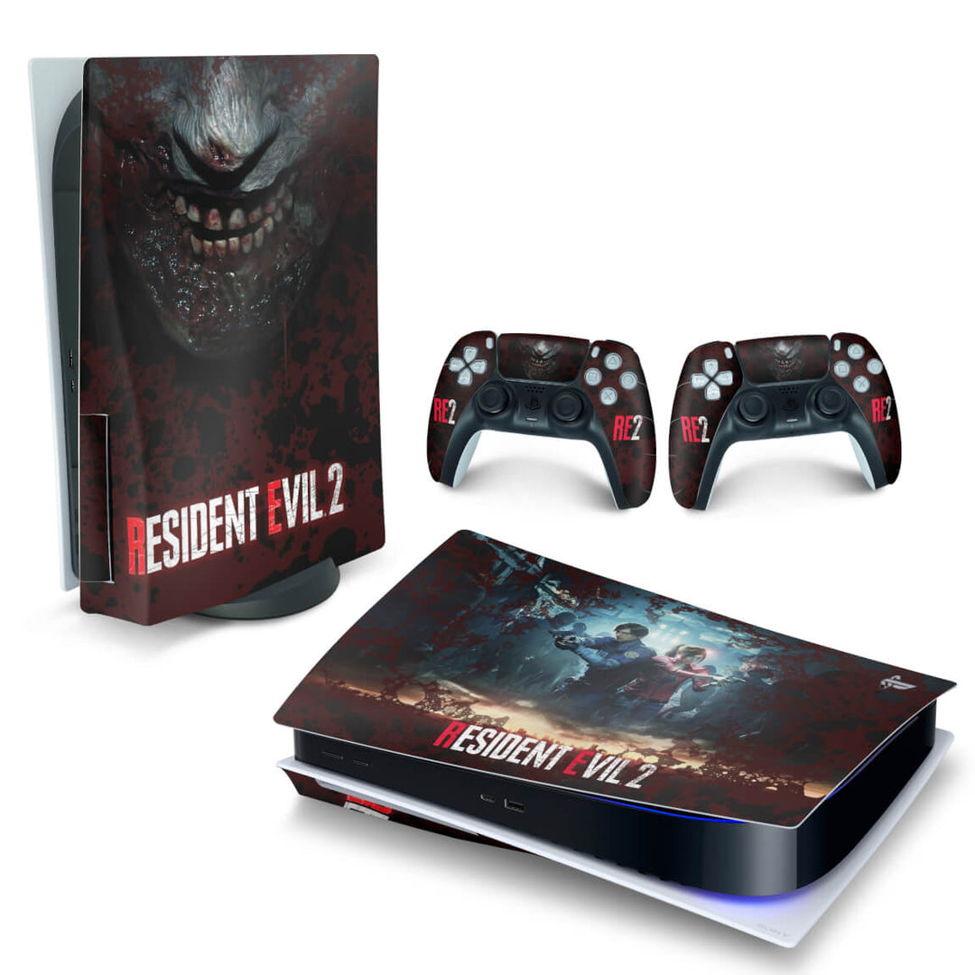 Skin Anti-Rage PS5 Fat Horizontal - Resident Evil 2 Remake - Pop Arte Skins