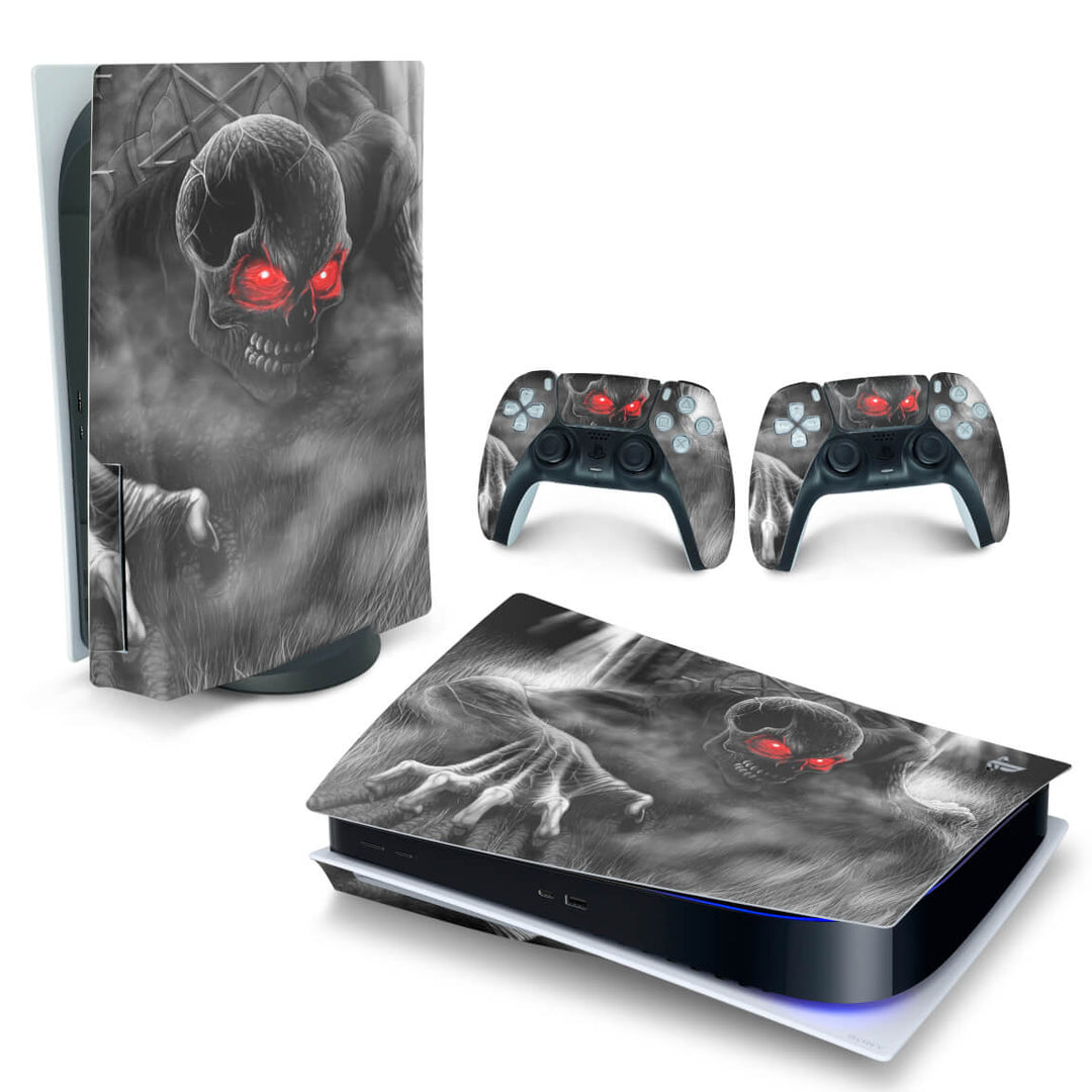 Skin Anti-Rage PS5 Fat Horizontal - Caveira Skull - Pop Arte Skins