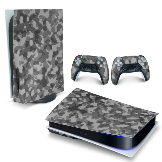 Skin Anti-Rage PS5 Fat Horizontal - Camuflado Cinza