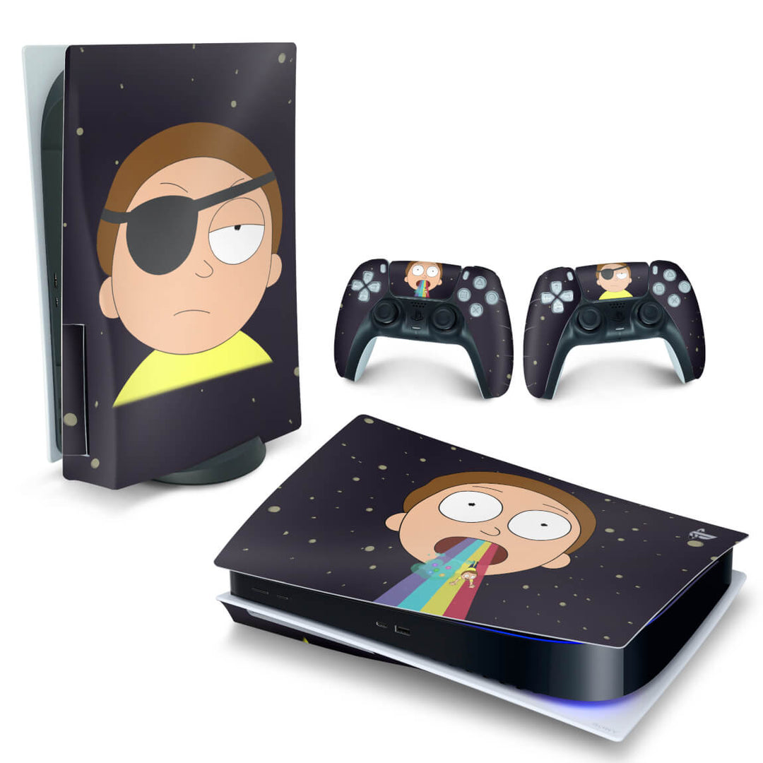 Skin Anti-Rage PS5 Fat Horizontal - Morty Rick And Morty - Pop Arte Skins