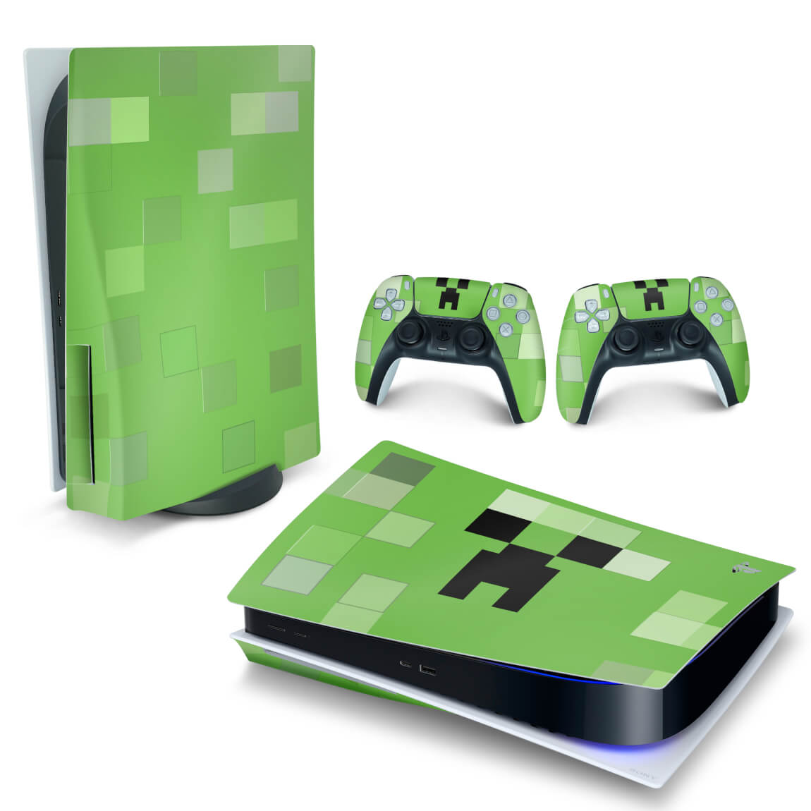 Skin Anti-Rage PS5 Fat Horizontal - Creeper Minecraft