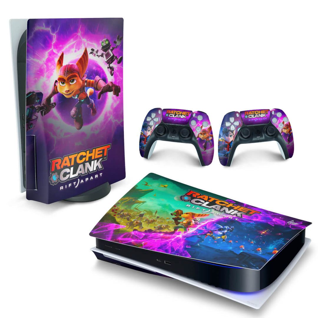 Skin Anti-Rage PS5 Fat Horizontal - Ratchet & Clank Rift Apart - Pop Arte Skins