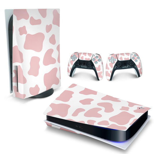 Skin Anti-Rage PS5 Fat Horizontal - Vaquinha Rosa