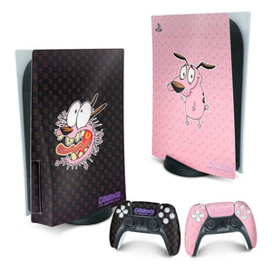 Skin Anti-Rage PS5 Fat Vertical - Coragem: O Cão Covarde - Pop Arte Skins