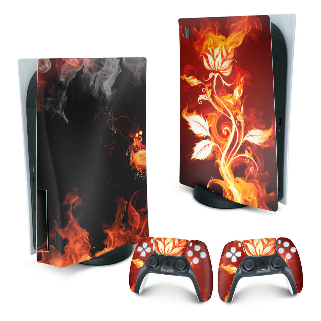 Skin Anti-Rage PS5 Fat Vertical - Fire Flower - Pop Arte Skins