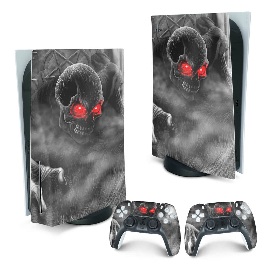 Skin Anti-Rage PS5 Fat Vertical - Caveira Skull - Pop Arte Skins