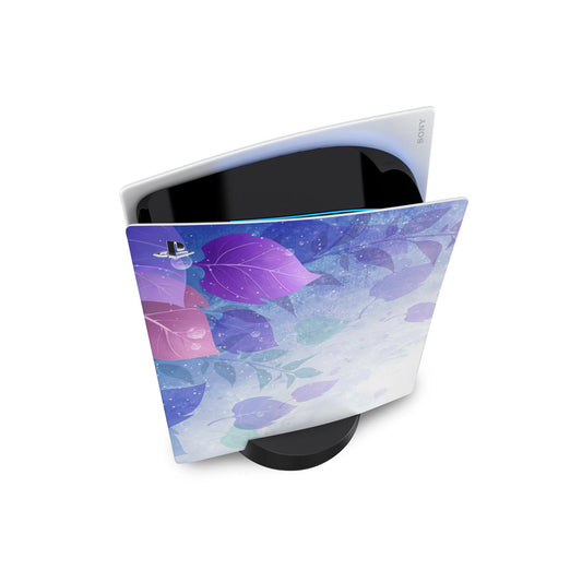 Skin Anti-Rage PS5 Fat Vertical - Folhas Lilás