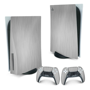 Skin Anti-Rage PS5 Fat Vertical - Aço Escovado Cinza