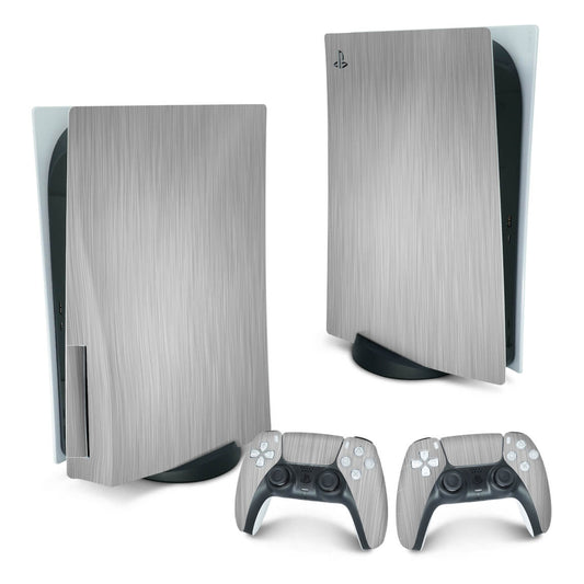 Skin Anti-Rage PS5 Fat Vertical - Aço Escovado Cinza
