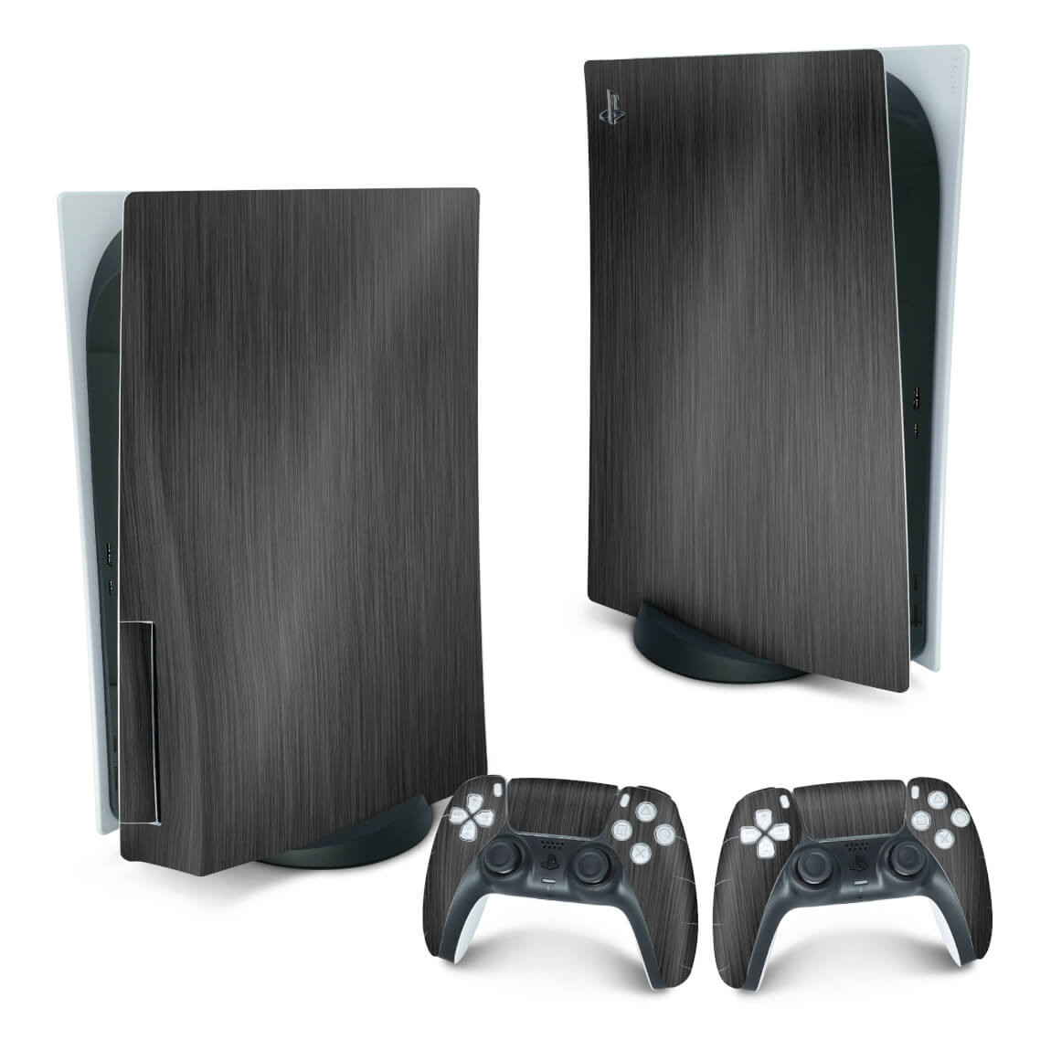 PS5 Fat Skin Vertical - Aço Escovado Preto