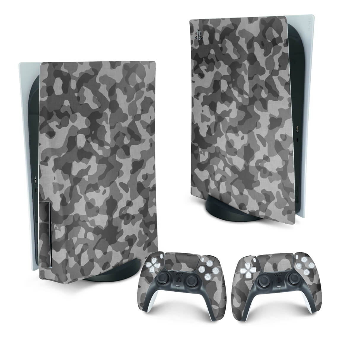 PS5 Fat Skin Anti-Rage Vertical - Camuflado Cinza