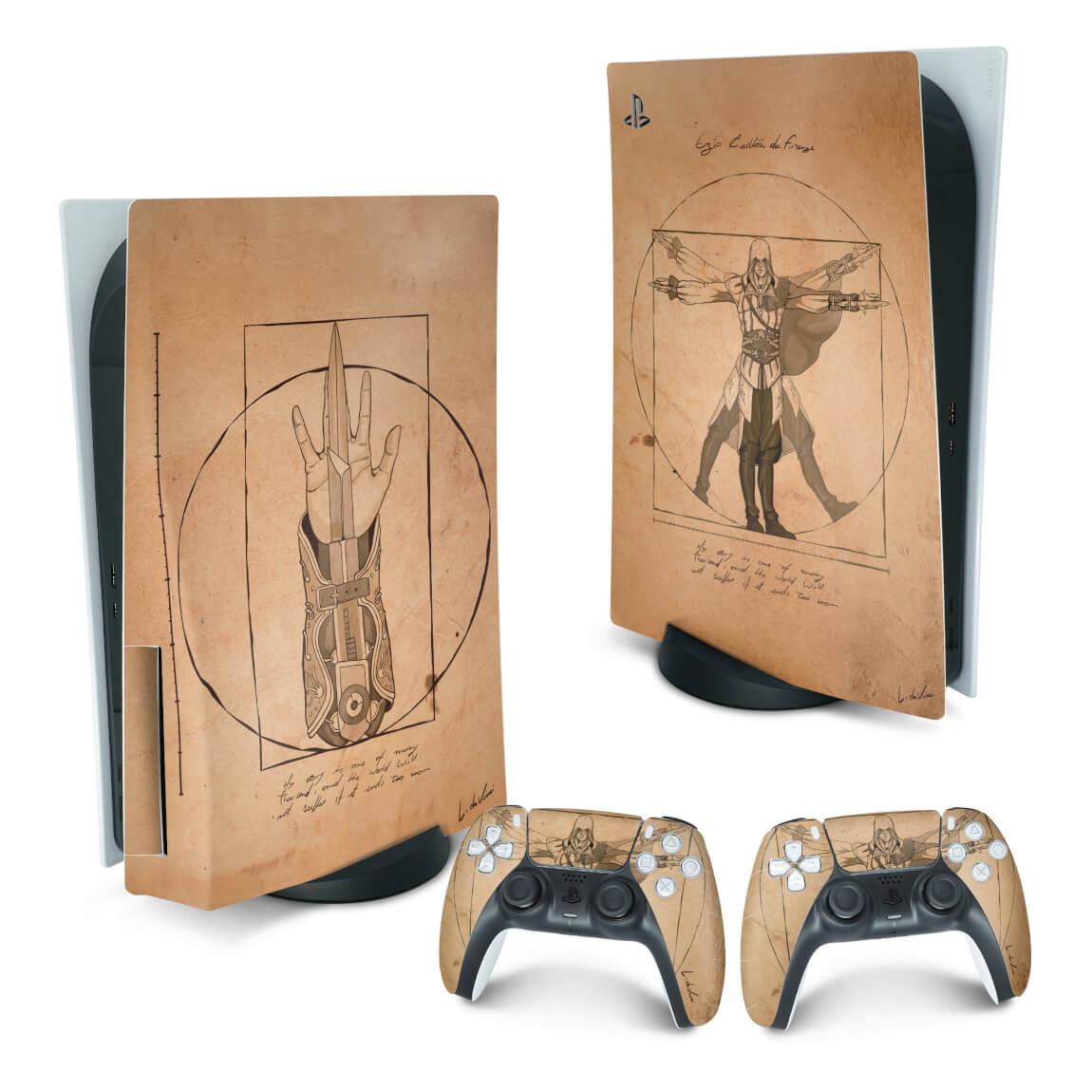 Skin Anti-Rage PS5 Fat Vertical - Assassin’S Creed Vitruviano