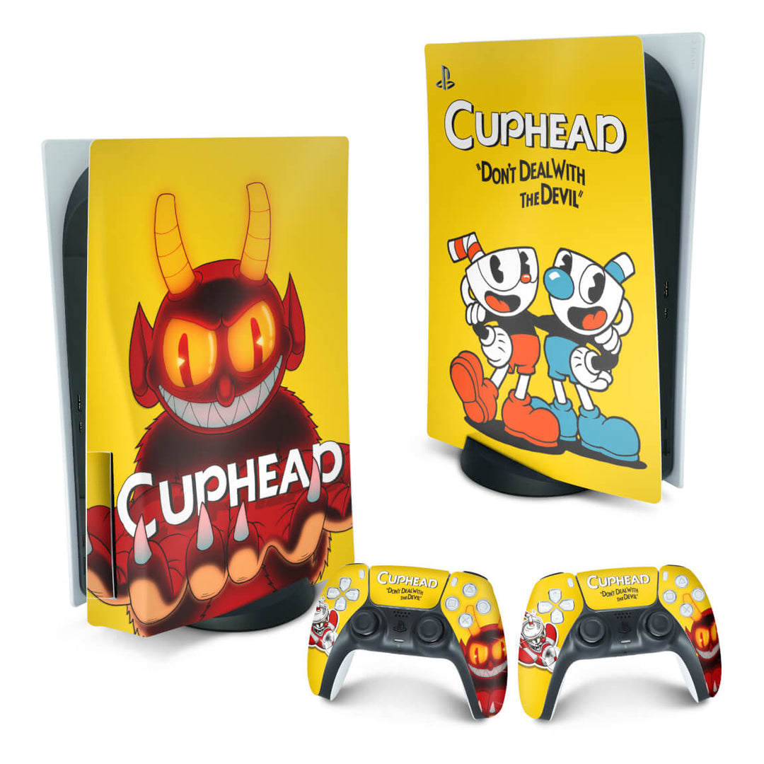 Skin Anti-Rage PS5 Fat Vertical - Cuphead - Pop Arte Skins