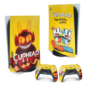 Skin Anti-Rage PS5 Fat Vertical - Cuphead - Pop Arte Skins