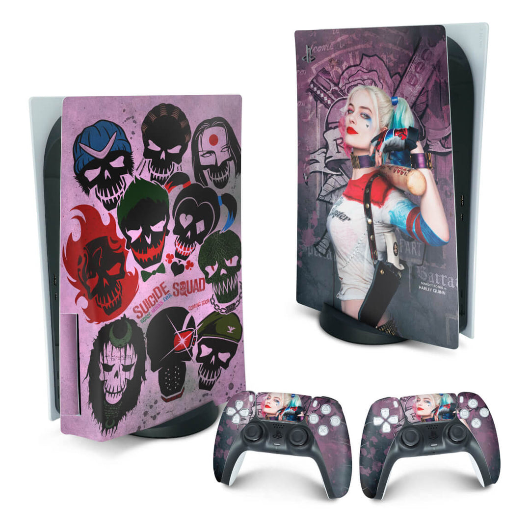 Skin Anti-Rage PS5 Fat Vertical - Arlequina Harley Quinn - Pop Arte Skins