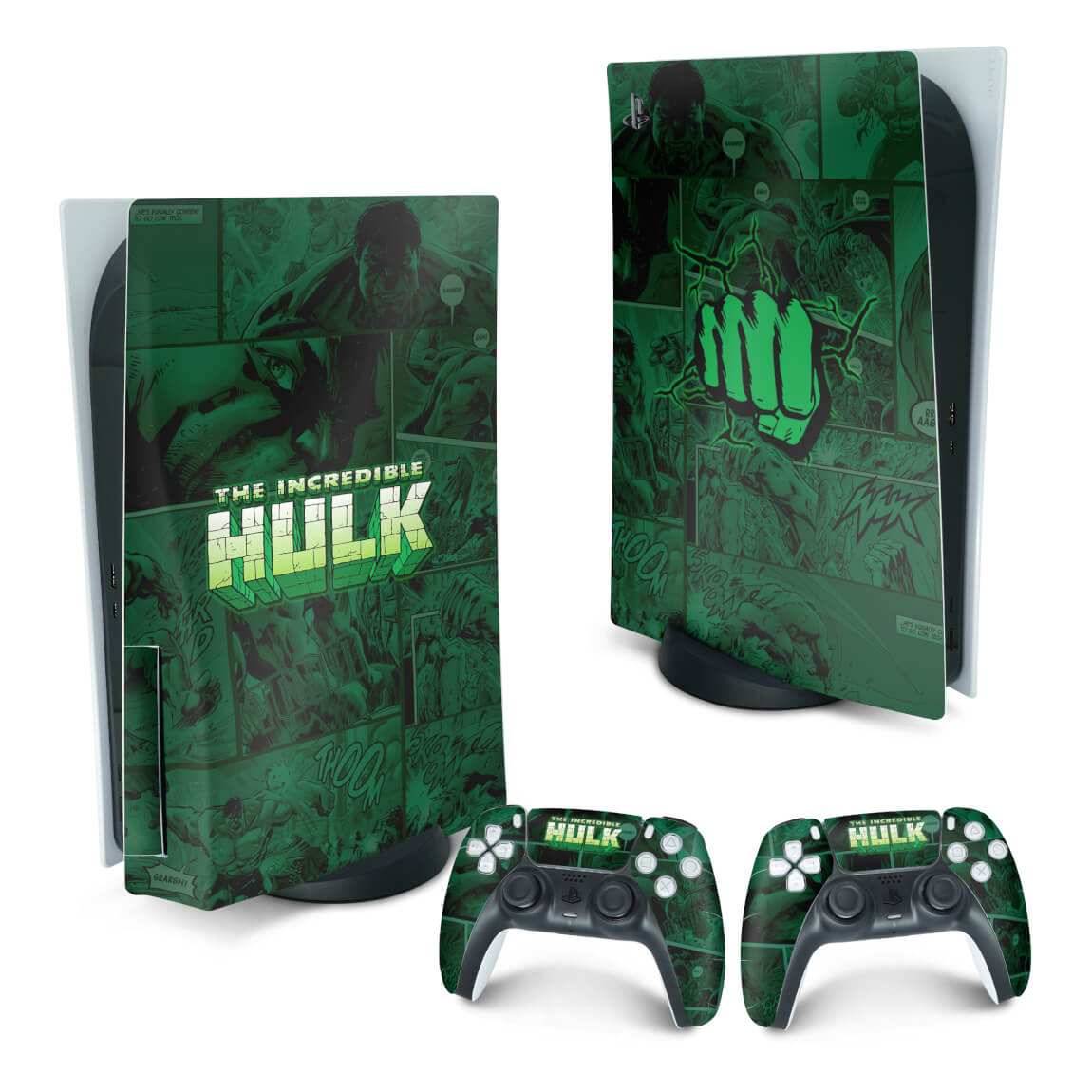 PS5 Fat Skin Anti-Rage Vertical - Hulk Comics