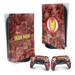 Skin Anti-Rage PS5 Fat Vertical - Homem De Ferro Comics - Pop Arte Skins