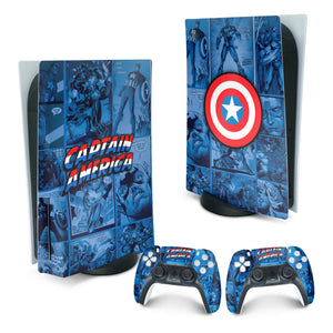 Skin Anti-Rage PS5 Fat Vertical - Capitão América Comics - Pop Arte Skins