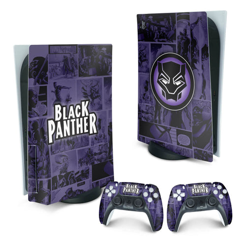Skin Anti-Rage PS5 Fat Vertical - Pantera Negra Comics