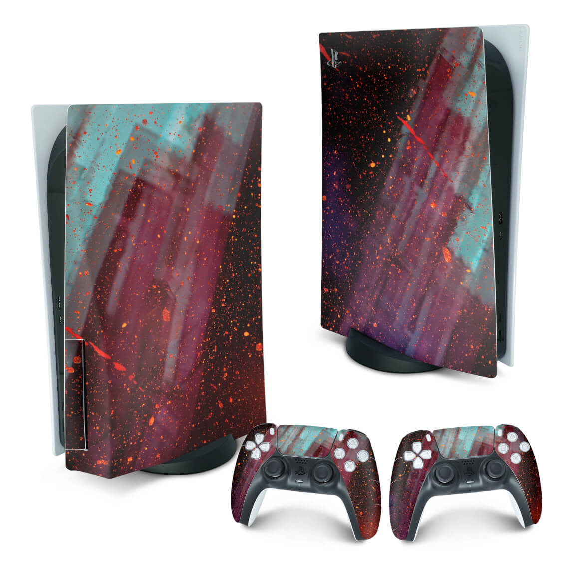 PS5 Fat Skin Anti-Rage Vertical - Abstrato #100