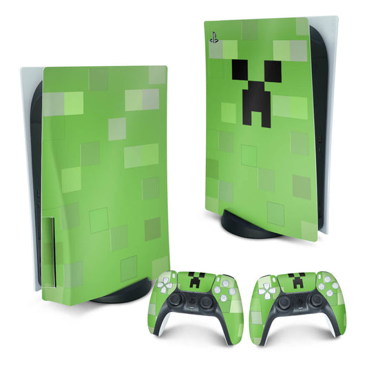 Skin Anti-Rage PS5 Fat Vertical - Creeper Minecraft