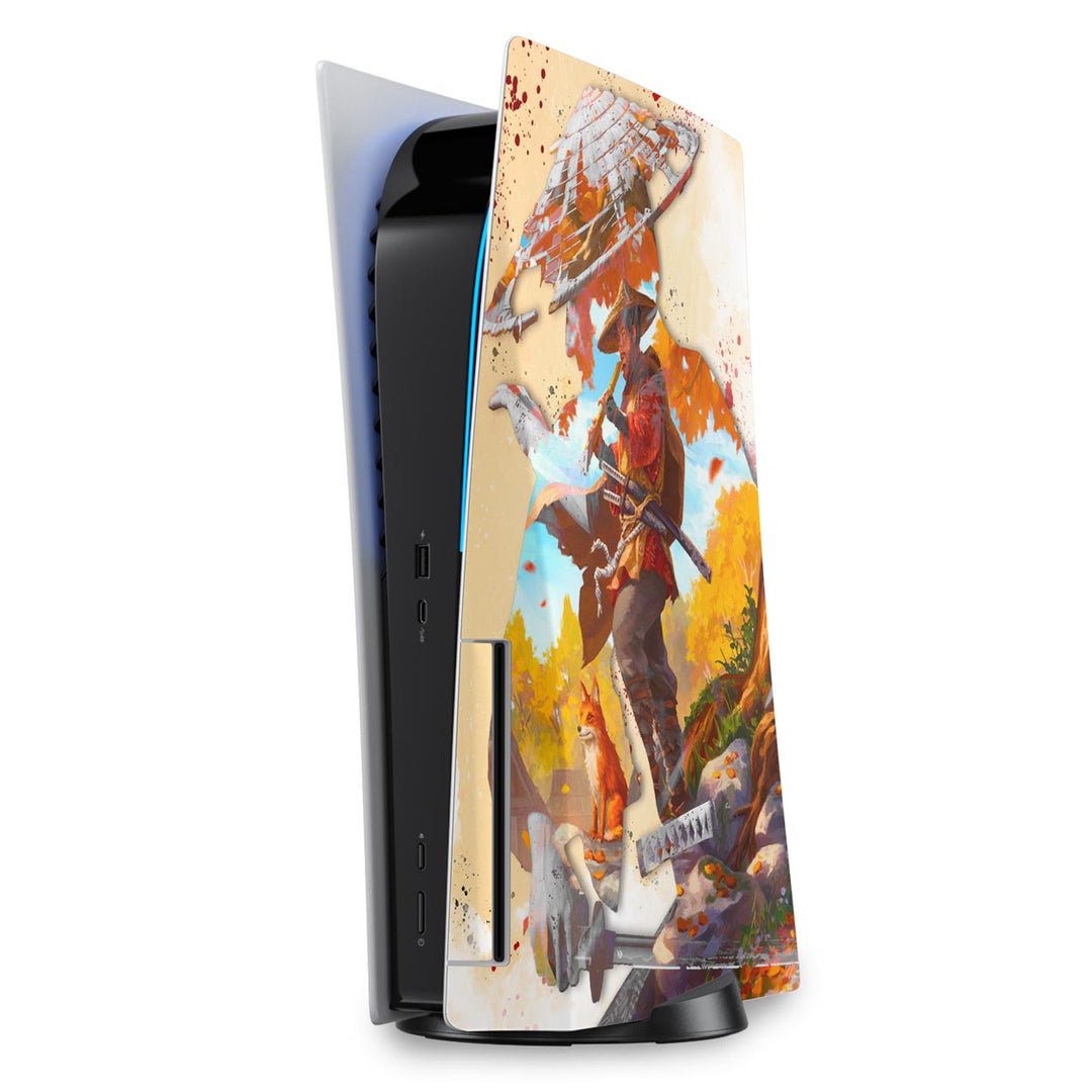 Skin Anti-Rage PS5 Fat Vertical - Ghost Of Tsushima Director's Cut - Pop Arte Skins - foto 5
