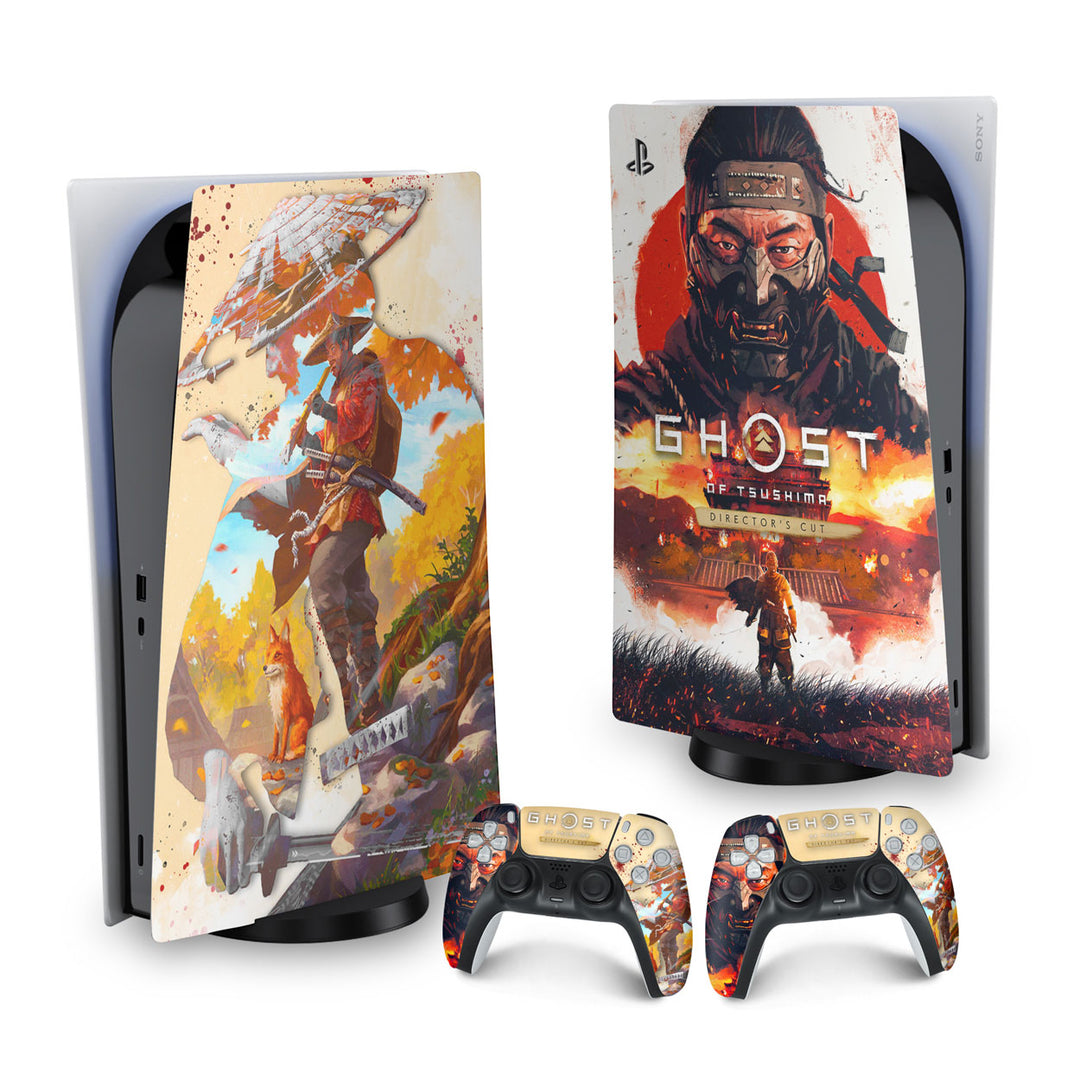 Skin Anti-Rage PS5 Fat Vertical - Ghost Of Tsushima Director's Cut - Pop Arte Skins - foto 9