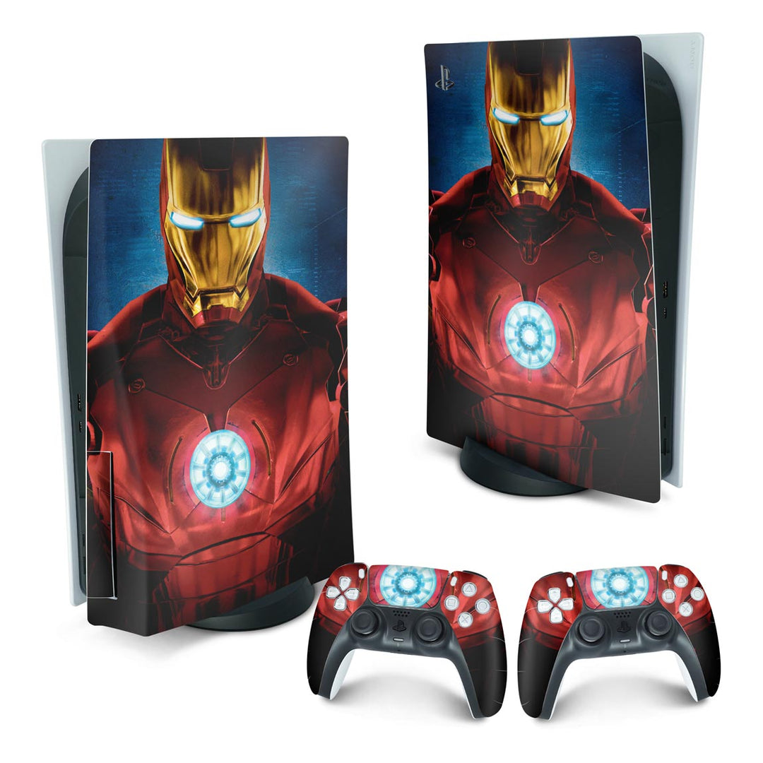 Skin Anti-Rage PS5 Fat Vertical - Iron Man Homem De Ferro - Pop Arte Skins