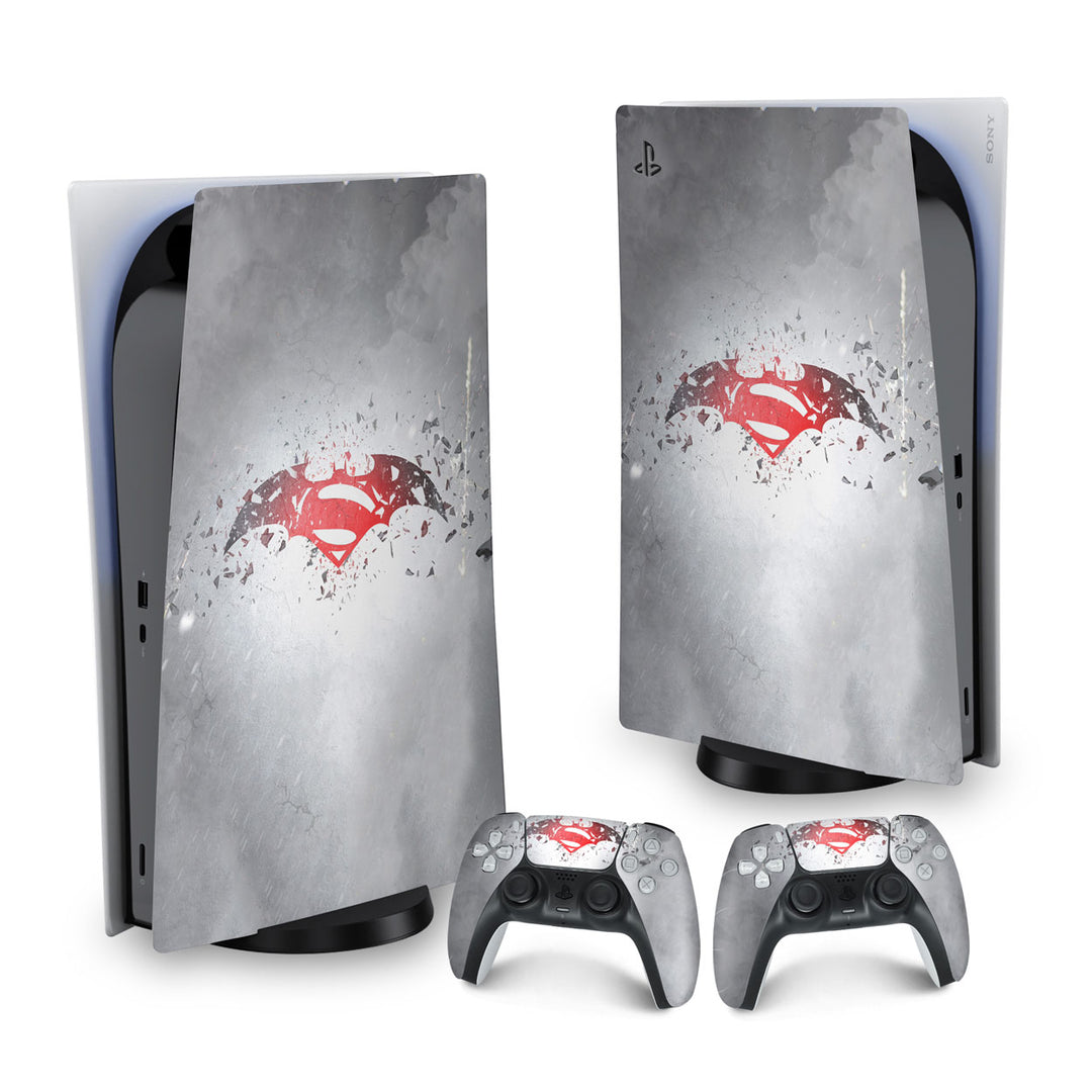 Skin Anti-Rage PS5 Fat Vertical - Batman Vs Superman Logo - Pop Arte Skins - foto 9