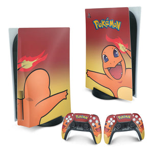 Skin Anti-Rage PS5 Fat Vertical - Pokemon Charmander - Pop Arte Skins