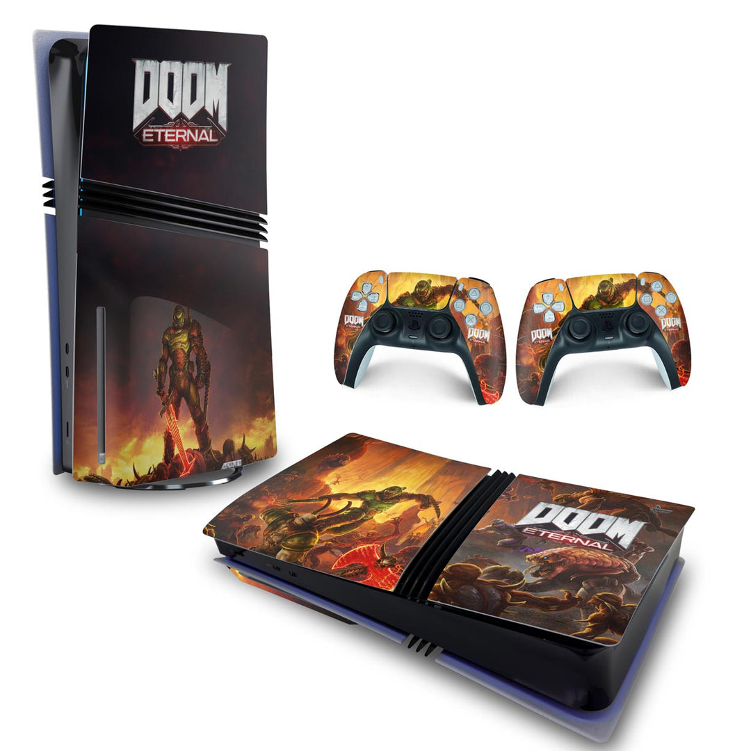 Skin Anti-Rage PS5 Pro Horizontal - Doom Eternal - Pop Arte Skins