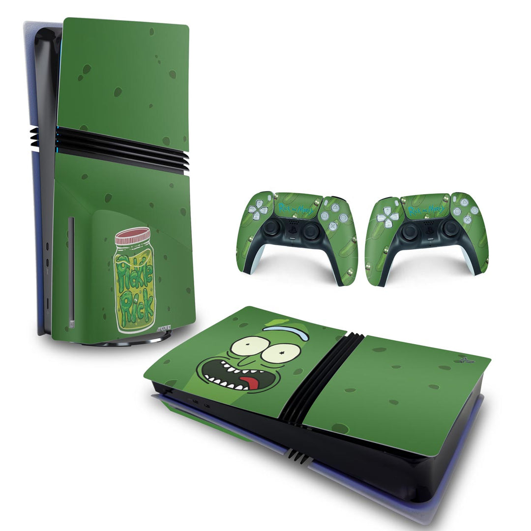 Skin Anti-Rage PS5 Pro Horizontal - Pickle Rick And Morty - Pop Arte Skins