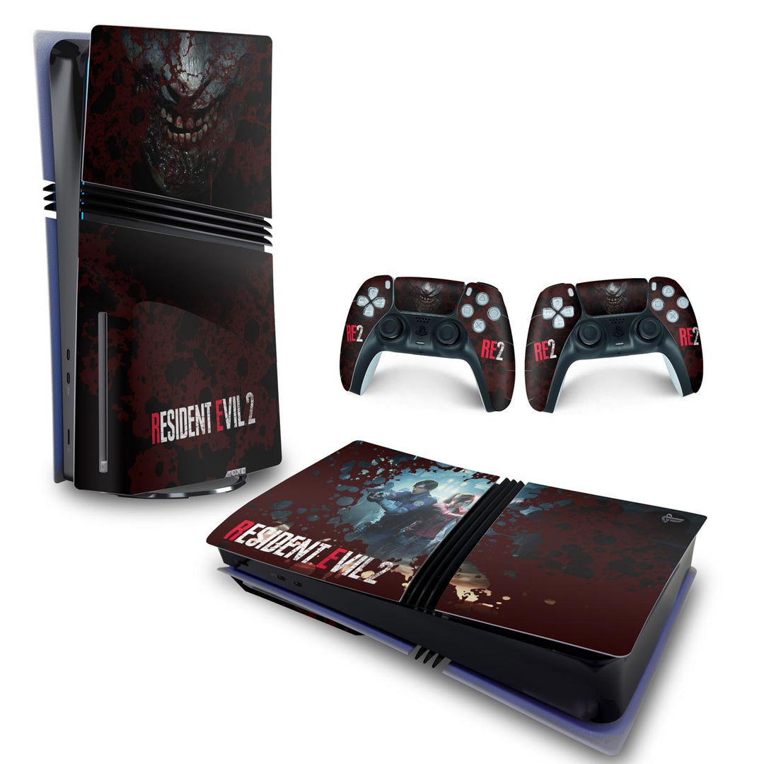 Skin Anti-Rage PS5 Pro Horizontal - Resident Evil 2 Remake - Pop Arte Skins