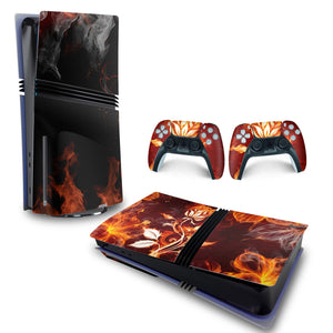 Skin Anti-Rage PS5 Pro Horizontal - Fire Flower - Pop Arte Skins
