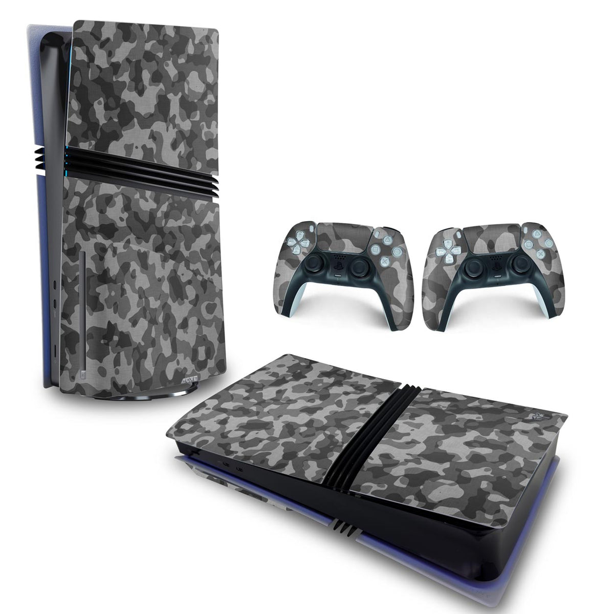 Skin Anti-Rage PS5 Pro Horizontal - Camuflado Cinza
