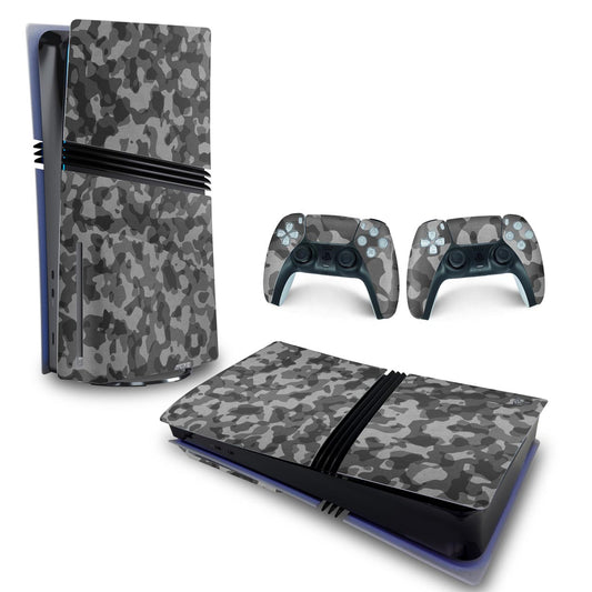 Skin Anti-Rage PS5 Pro Horizontal - Camuflado Cinza