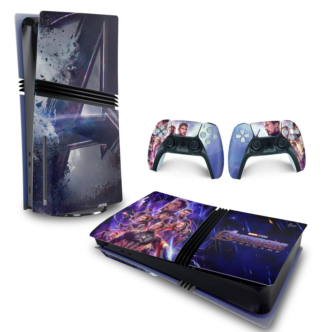 Skin Anti-Rage PS5 Pro Horizontal - Vingadores Ultimato Endgame - Pop Arte Skins