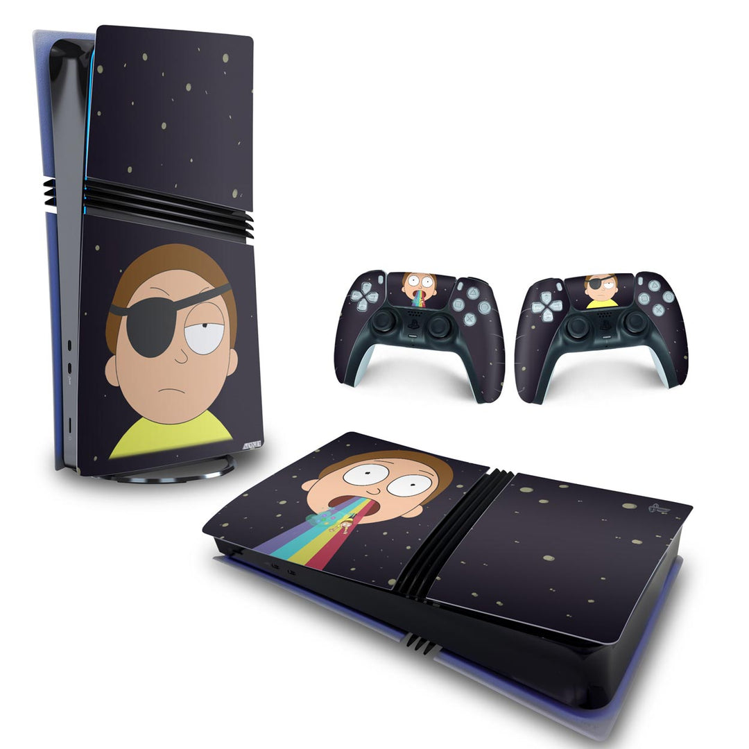Skin Anti-Rage PS5 Pro Horizontal - Morty Rick And Morty - Pop Arte Skins - foto 4