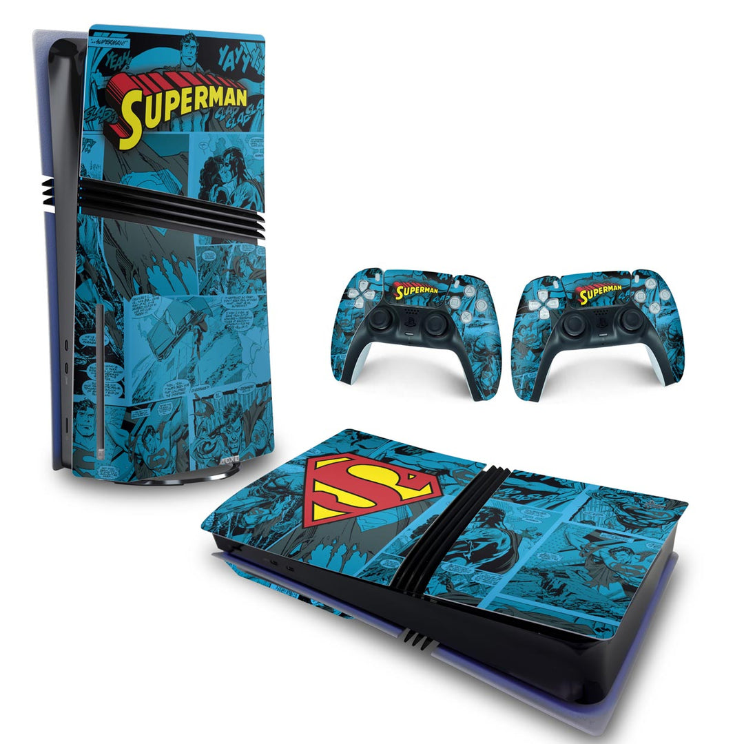 Skin Anti-Rage PS5 Pro Horizontal - Superman Comics - Pop Arte Skins