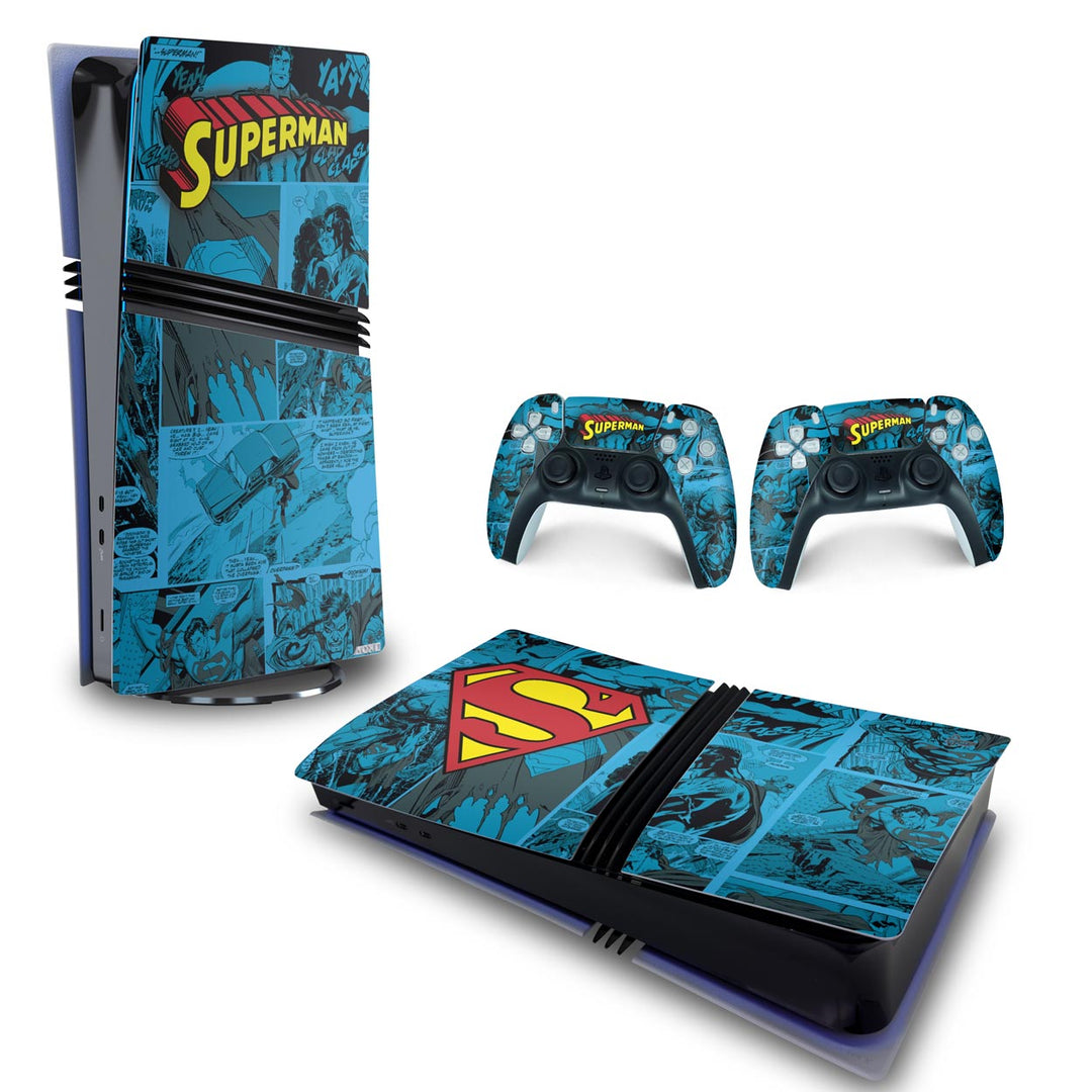 Skin Anti-Rage PS5 Pro Horizontal - Superman Comics - Pop Arte Skins - foto 4